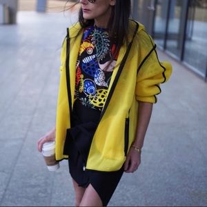 Zara Sport Hooded Yellow Mesh Jacket
